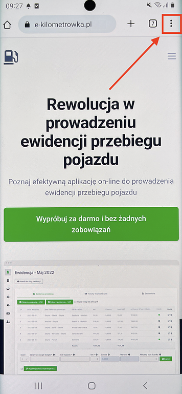 Ikona opcji strony